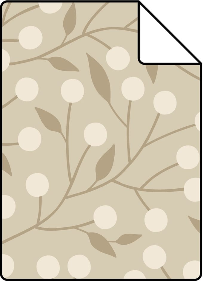 Proefstaal ESTAhome behang bloemmotief beige - 26.5 x 21 cm - 139591-S