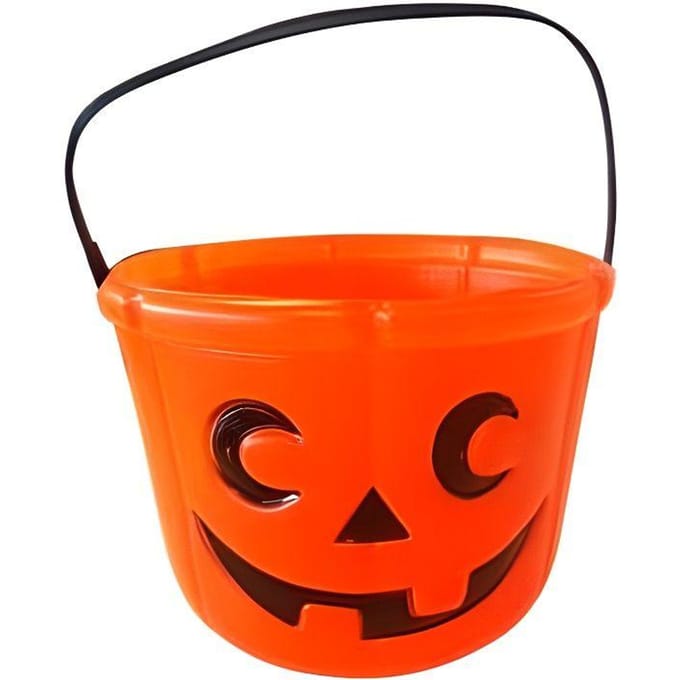 Seau - BOLAND - Citrouille - Orange et Noir - Plastique - 15 cm d'ouverture zwart