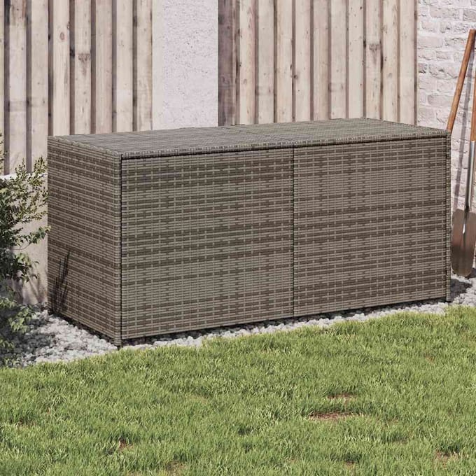 vidaXL - Tuinbox - 283 - L - poly - rattan - grijs