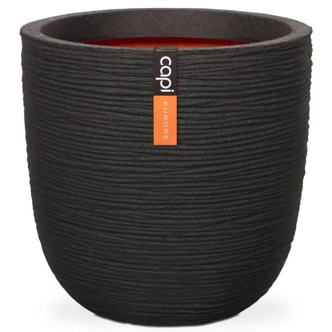 CAPI EUROPE Pot de fleurs boule RIB NL - 43x41 cm - Noir