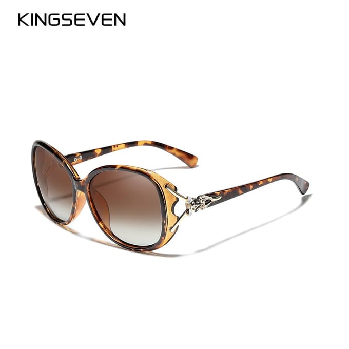 KINGSEVEN Gepolariseerde Retro Groot frame luxe Brillen Lady Merk Designer Zonnebril M luipaard