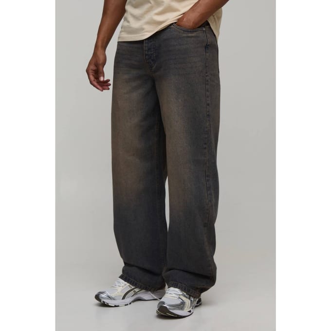 Relaxed Getinte Jeans | Light Brown | Size 40