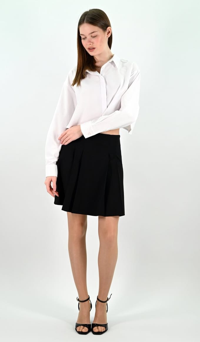 YesMooi - Geplooide minirok - Zwart - M (38)
