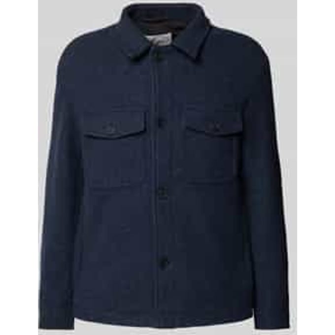 Regular fit overhemdjack met wol Model 'MITCH'