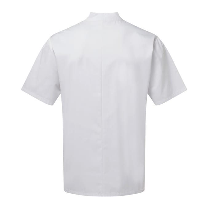 Premier Volwassenen Unisex Essential Short Sleeve Chefs Jacket (Wit)