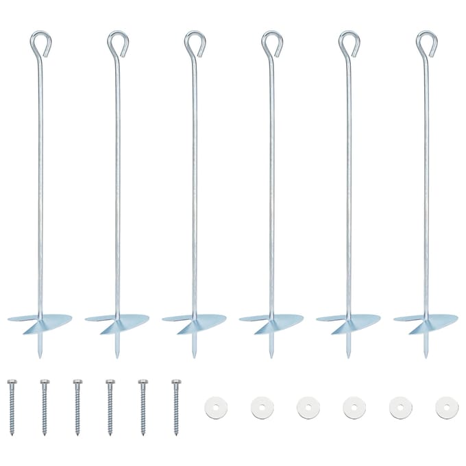 vidaXL - Aardanker - 6 - st - Ø10 - x - 50 - cm - Gegalvaniseerd - Metaal - zilver