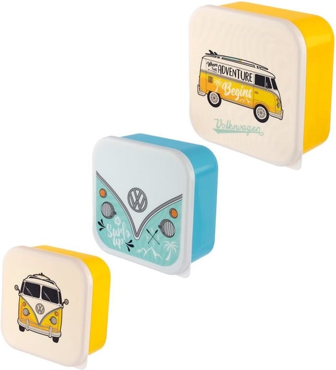 Brooddoos volkswagen geel set van 3 - Puckator