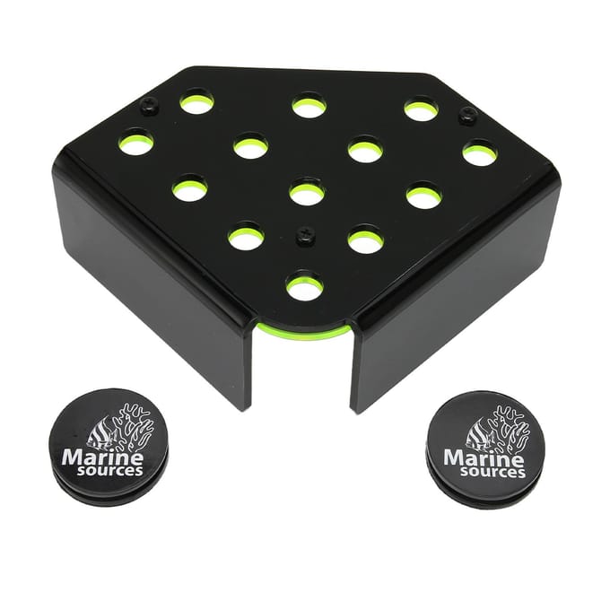 Support de Fragment de Corail Fluorescent Vert 13 Trous Double Couches Porte-Fragments de Corail en Acrylique avec Magnétique black