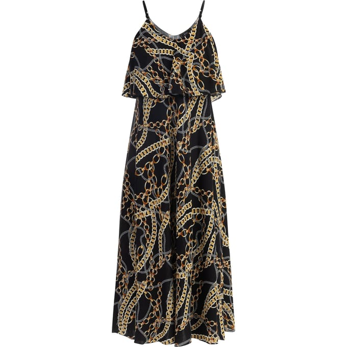 Faina Maxi-jurk met all-over print Dames zwart