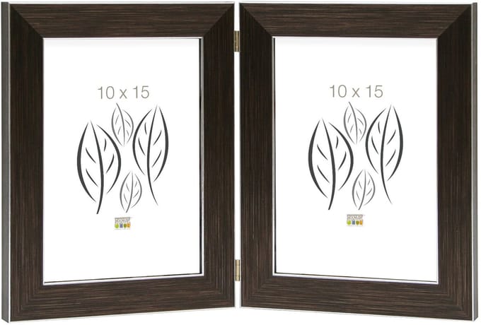 Deknudt Frames fotolijst S41VK3 H2V - bruin - tweeluik -  2x 10x15 cm