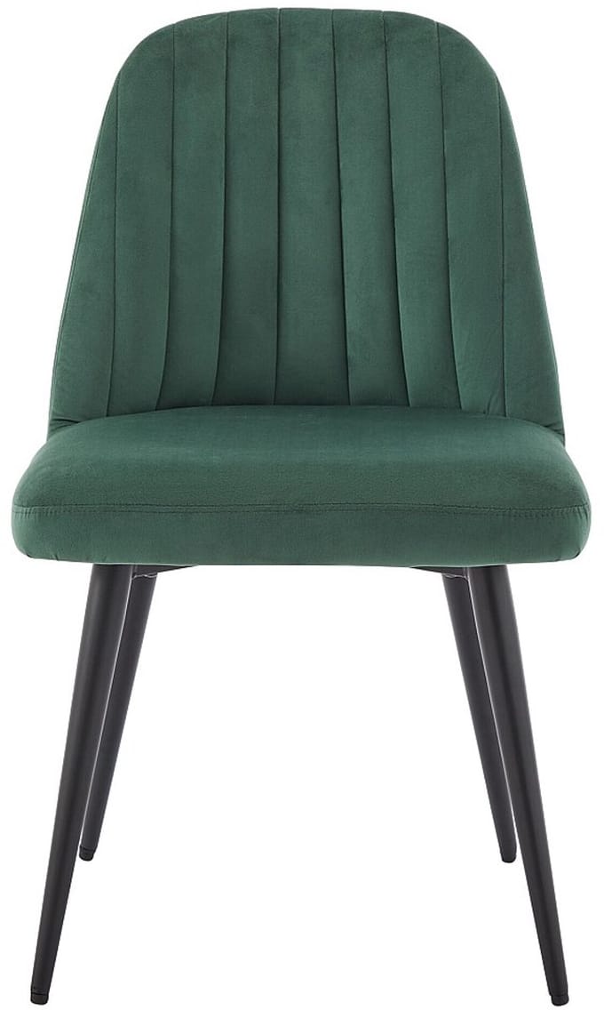 Vente-unique Set van 2 stoelen ELEANA - Fluweel en zwart metaal - Groen