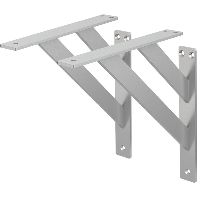 ML-Design 2 stuks plankdrager 240x240 mm, zilver, aluminium, zwevende plankdrager, plankdrager, wanddrager voor plankdrager, plankdrager voor wandmontage, wandplankdrager plankdrager