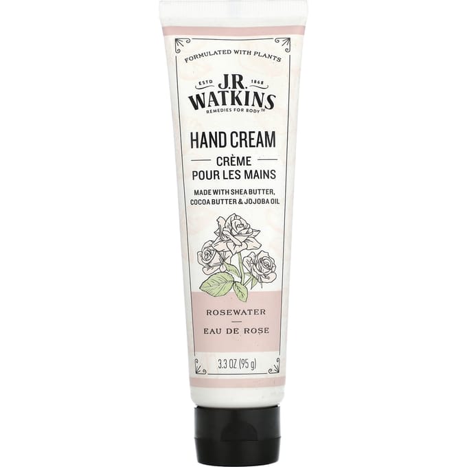J R Watkins, Handcrème, Rozenwater, 95g (3,3 oz) white