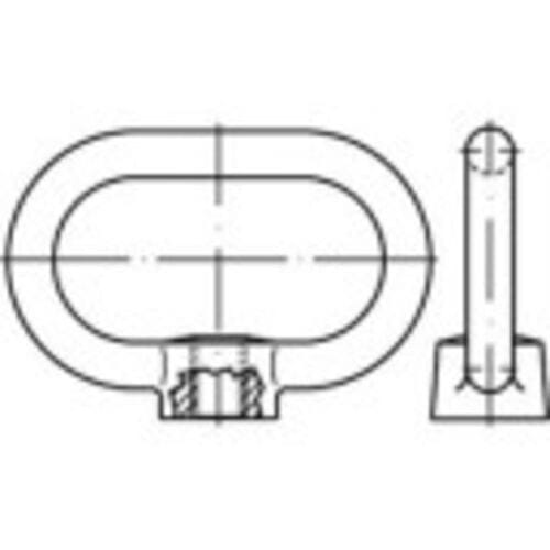 TOOLCRAFT 147130 Beugelmoeren M16 DIN 28129 Staal Galvanisch verzinkt 1 stuk(s)