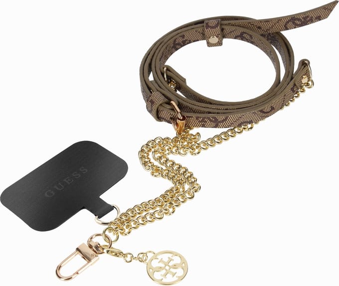 Guess 4G Crossbody Chain met Charm - Bruin