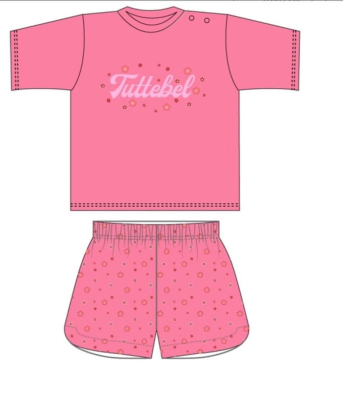 Fun2Wear - Shortama Tuttebel Donker - Roze - Maat 128 -