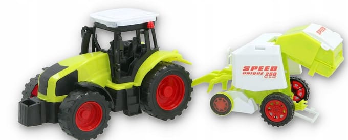 Speelgoedtractor met landbouwmachine, 40 cm, 3+ jaar