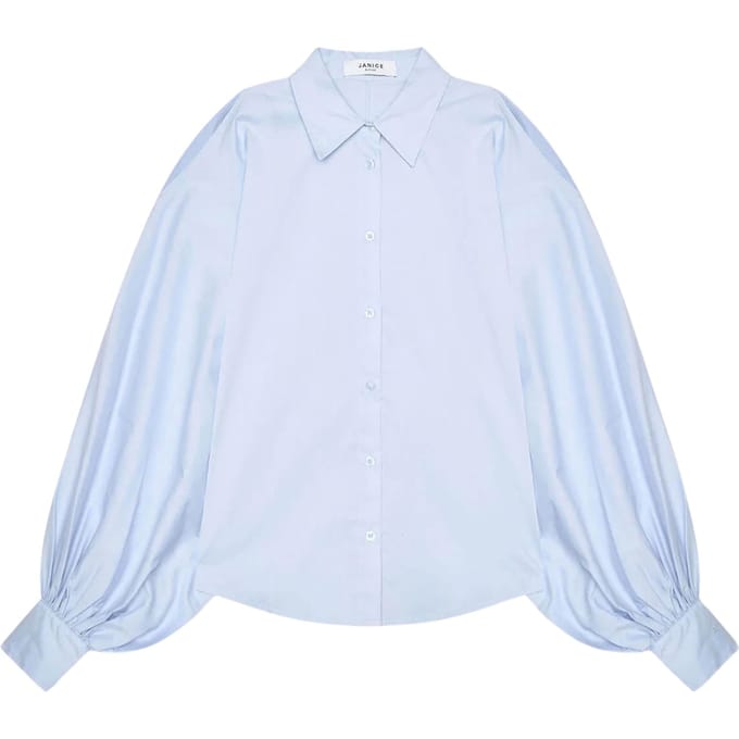 Janice Pofmouw Cut Out Blouses Blauw Stone