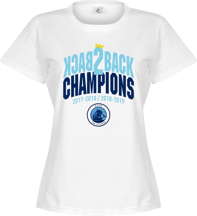 City Back to Back Champions T-Shirt - Wit - Dames - L