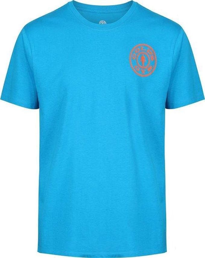 BASIC T-SHIRT WITH CHEST LOGO - TURQUOISE- XL