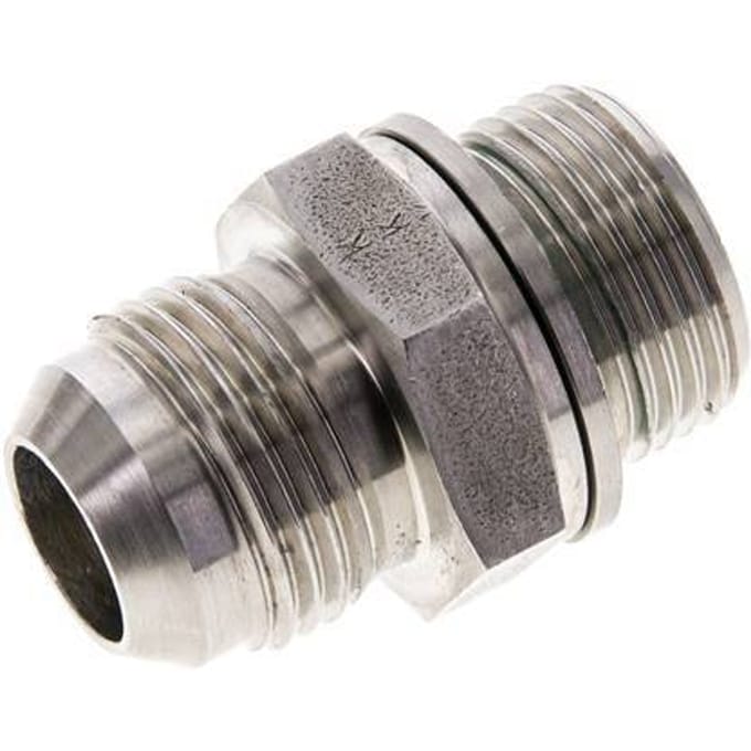 JIC  Dubbele Nippel M27 X 2 X UN 1-1/16''-12 RVS FKM 210bar