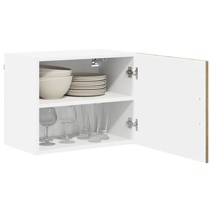 vidaXL - Wandkast - LUCCA - 2 - st - Artisanaal - eiken - Bewerkt - hout