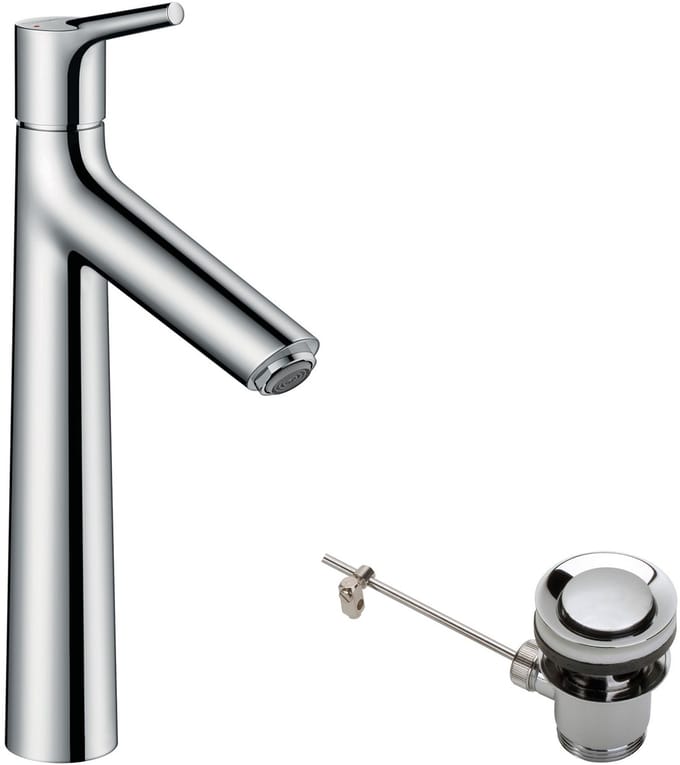 Hansgrohe Talis S wastafelkraan - model 190 - hoog - 1-gats - met trekwaste - chroom