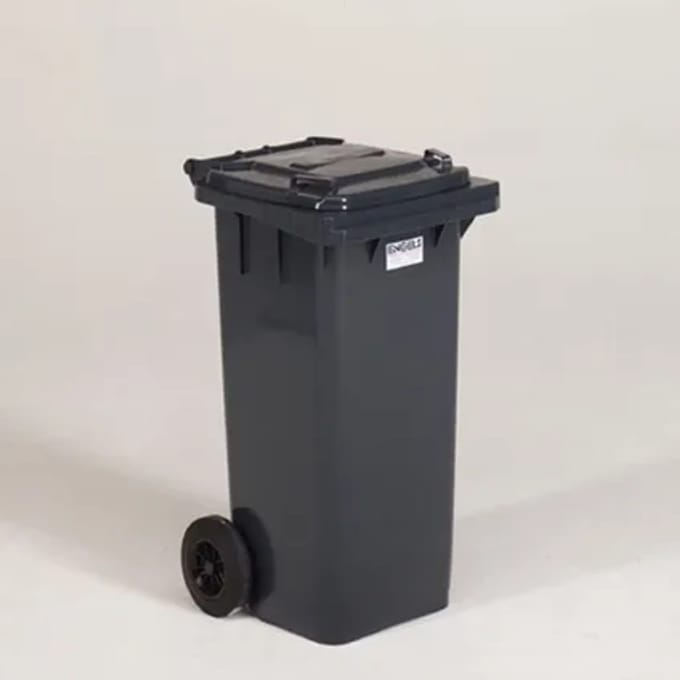 Engels Donkergrijze Afvalcontainer – 120 Liter, Hdpe Kunststof