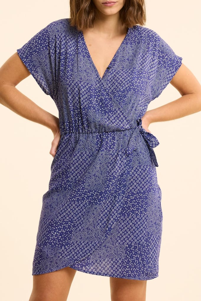 ICode Navy Patchwork Print Dress Marine Taglia: 38 | Abiti Mini Outlet | Donna | Blu