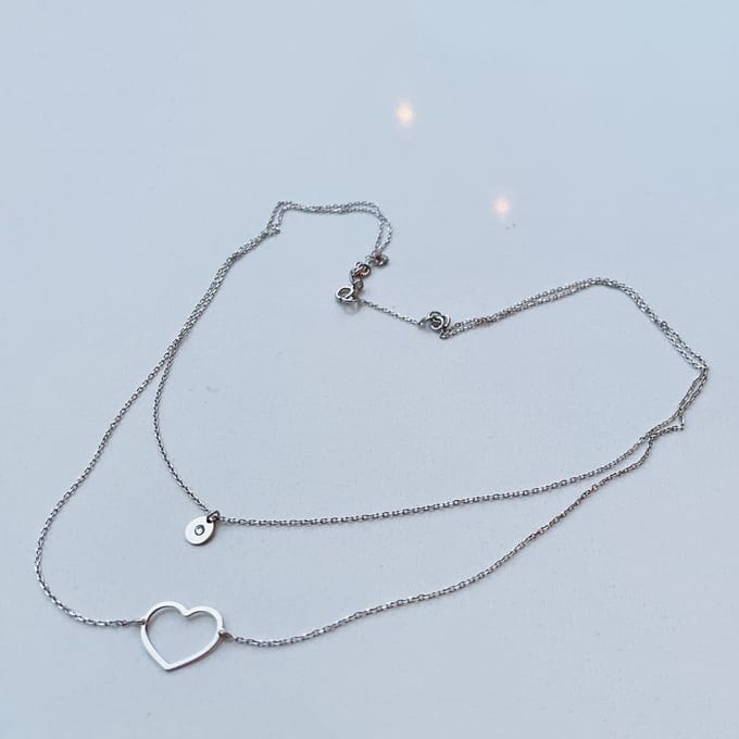 Layerketting hart & zirkonia | AG925 | zilver