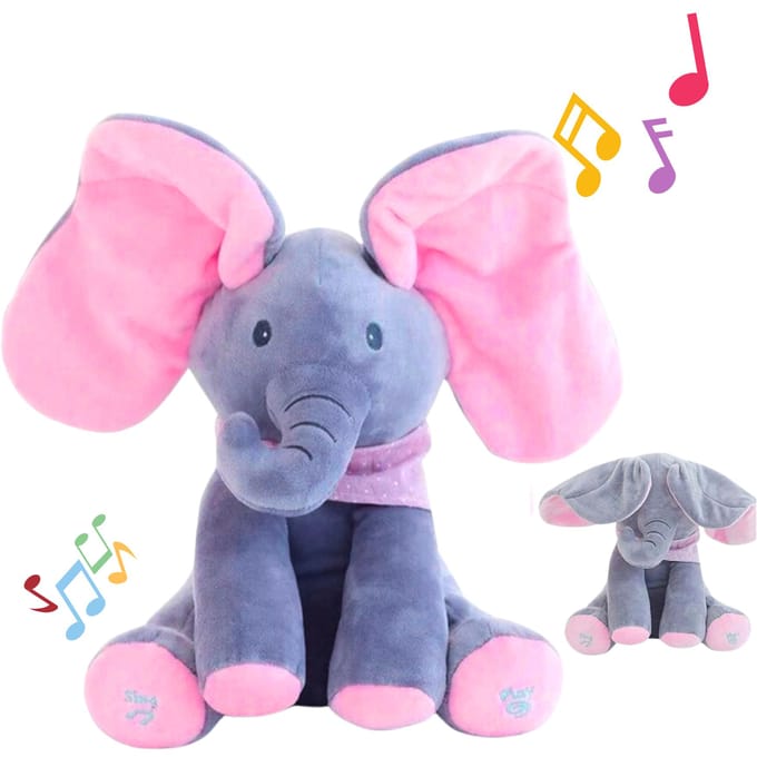 Interactieve Olifant Akuku Pluche Olifantje Knuffel Zacht Roze