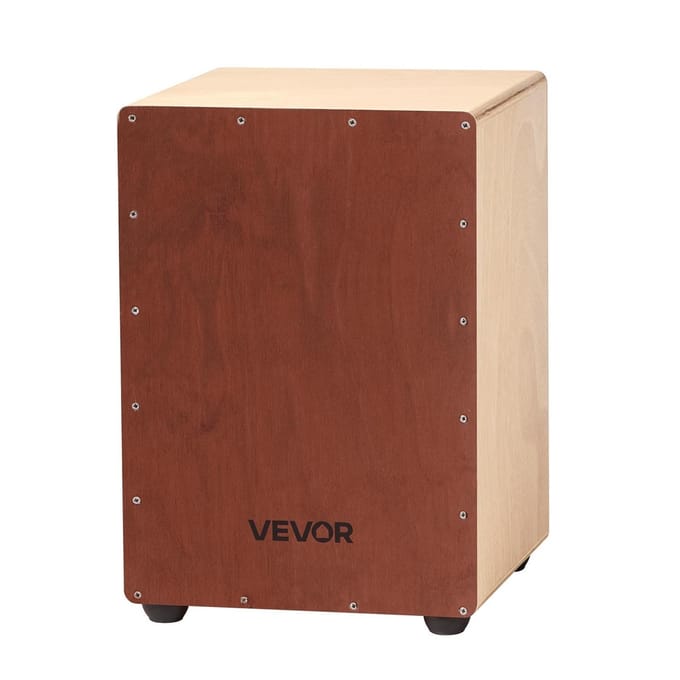 Cajon Boîte Percussion Bois de Bouleau Instrument de Percussion Compact avec Cordes de Caisse Claire