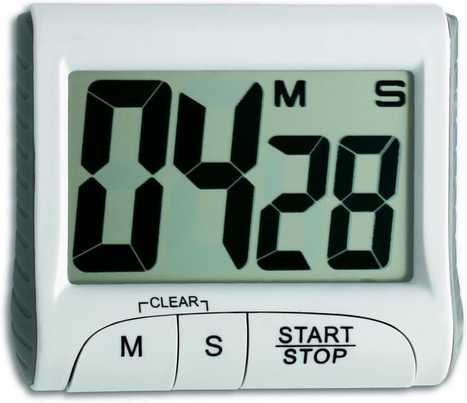 SnelShoppen - Digitale Eierkoker Timer, Stopwatch, 99 Min, Groot Display, Magnetisch, Compact, Wit, Keukenaccessoire voor Koken en Bakken