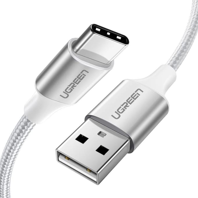 Kabel Ugreen Us288 Usb Do Usb-C, Qc3.0, 2M (Biały)