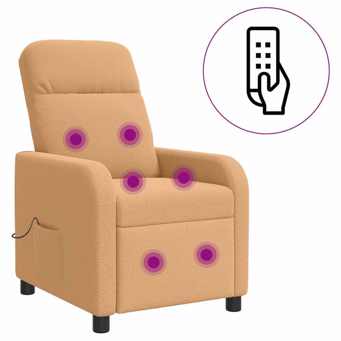 vidaXL - Massage - Relaxstoel - Beige - Bouclé