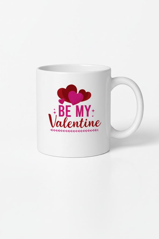 Valentijn Mok 'Be My Valentine' met Hartjes Design - Romantisch Cadeau