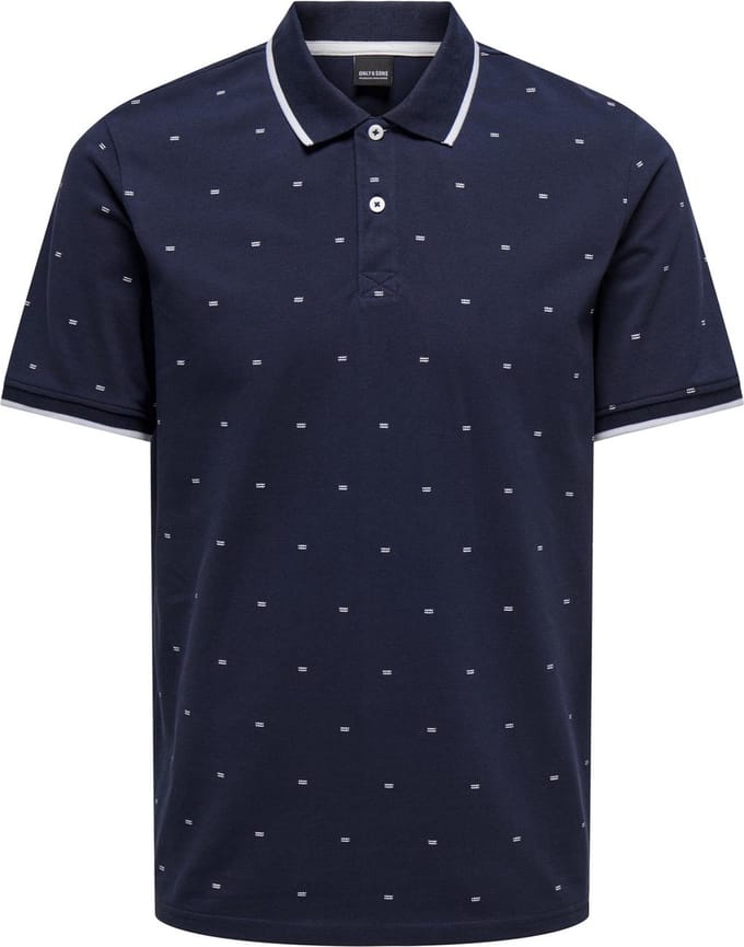 ONLY & SONS ONSMYRON LIFE REG SS DITSY POLO CS Heren Poloshirt - Maat S