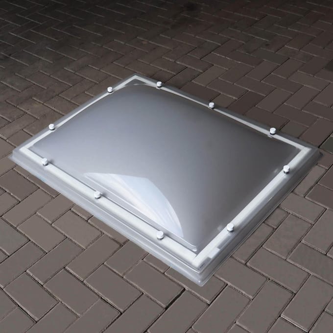 Lichtkoepel plexiglas opaal 80x180 cm dubbelwandig
