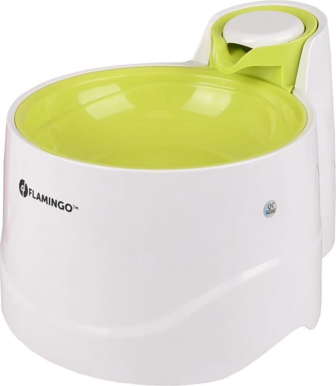 Flamingo drinkfontein bellagio wit & groen - 20.8cm l x 26.5cm b x 17cm h - 2000ml