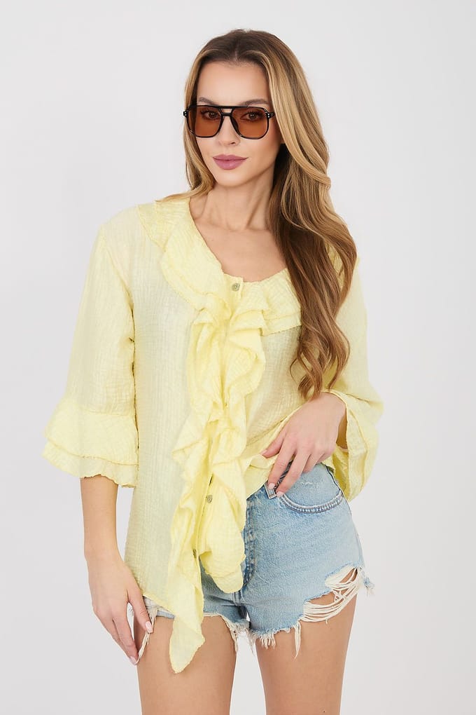 Boheme Ruffle Blouse - Geel / One Size