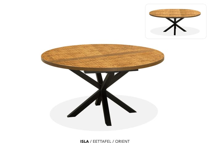Maxfurn - Ronde uitschuiftafel 150/190 | Zeer krasvast | Kleur: Orient