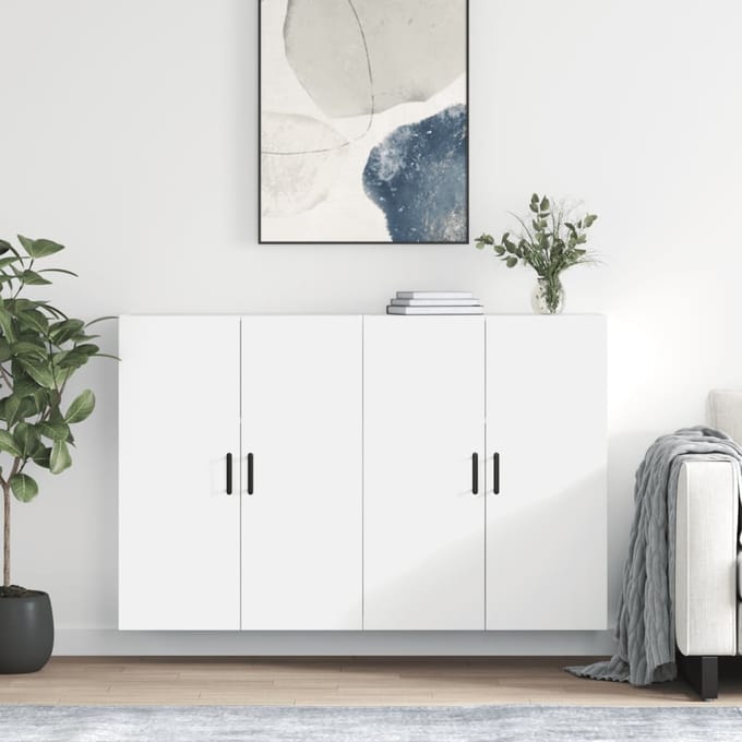 vidaXL - Hangkasten - 2 - st - 69,5x34x90 - cm - wit