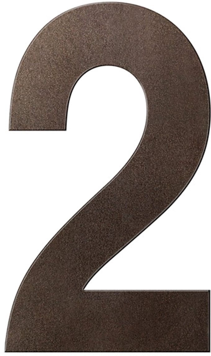 Huisnummer - Dark Brons Kleur - RVS - GPF - Dark blend 2 L, 200 mm