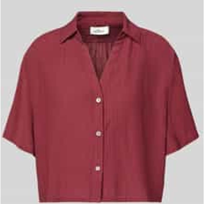 Gestructureerde Blouse in Gemengde Viscose met Plissé en V-Hals Dames s.Oliver