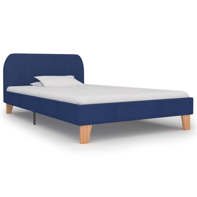 vidaXL - Bedframe - stof - blauw - 90x200 - cm