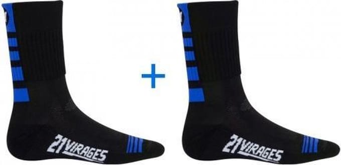 21Virages - Fietssokken - Dames - 40-41 - 2 paar - Blauw/Zwart