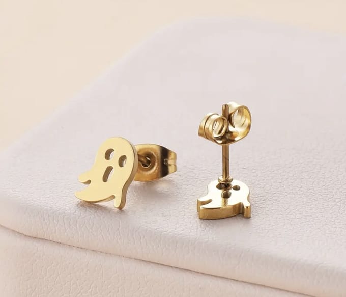 Vibe - Halloween - spook - ghost - oorknop - oorbel - juweel - geschenk - goud