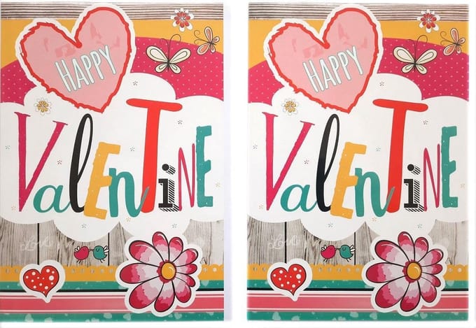 2 Wenskaarten - Valentijnskaarten - Happy Valentine - 12 x 17 cm - VAL-004