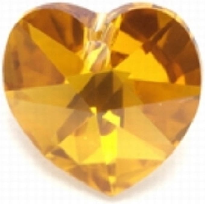 Swarovski Elements, hart 18x18mm, topaz AB met zilverfoil rug (6202), per stuk