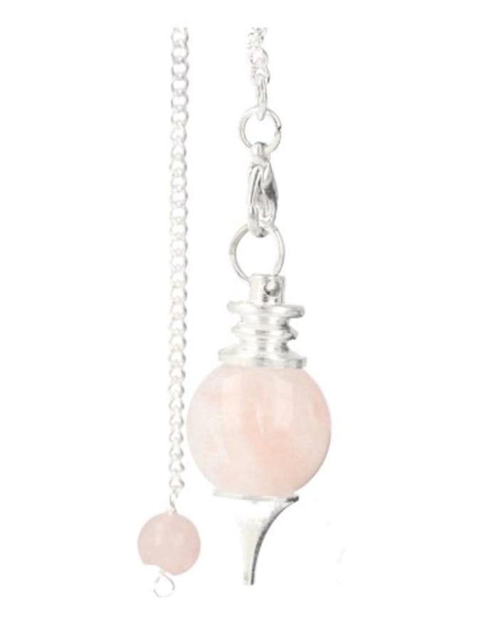 Pendel - Bol - Roze kwarts - 16mm
